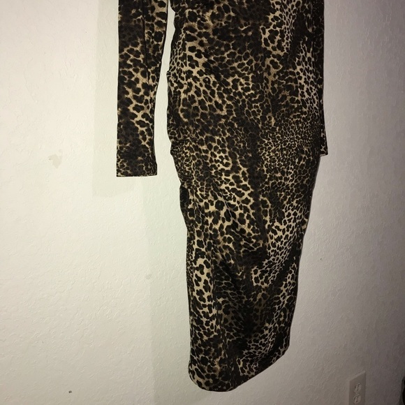 Philosophy Leopard Animal Print Draped Back Dress - Picture 6 of 8